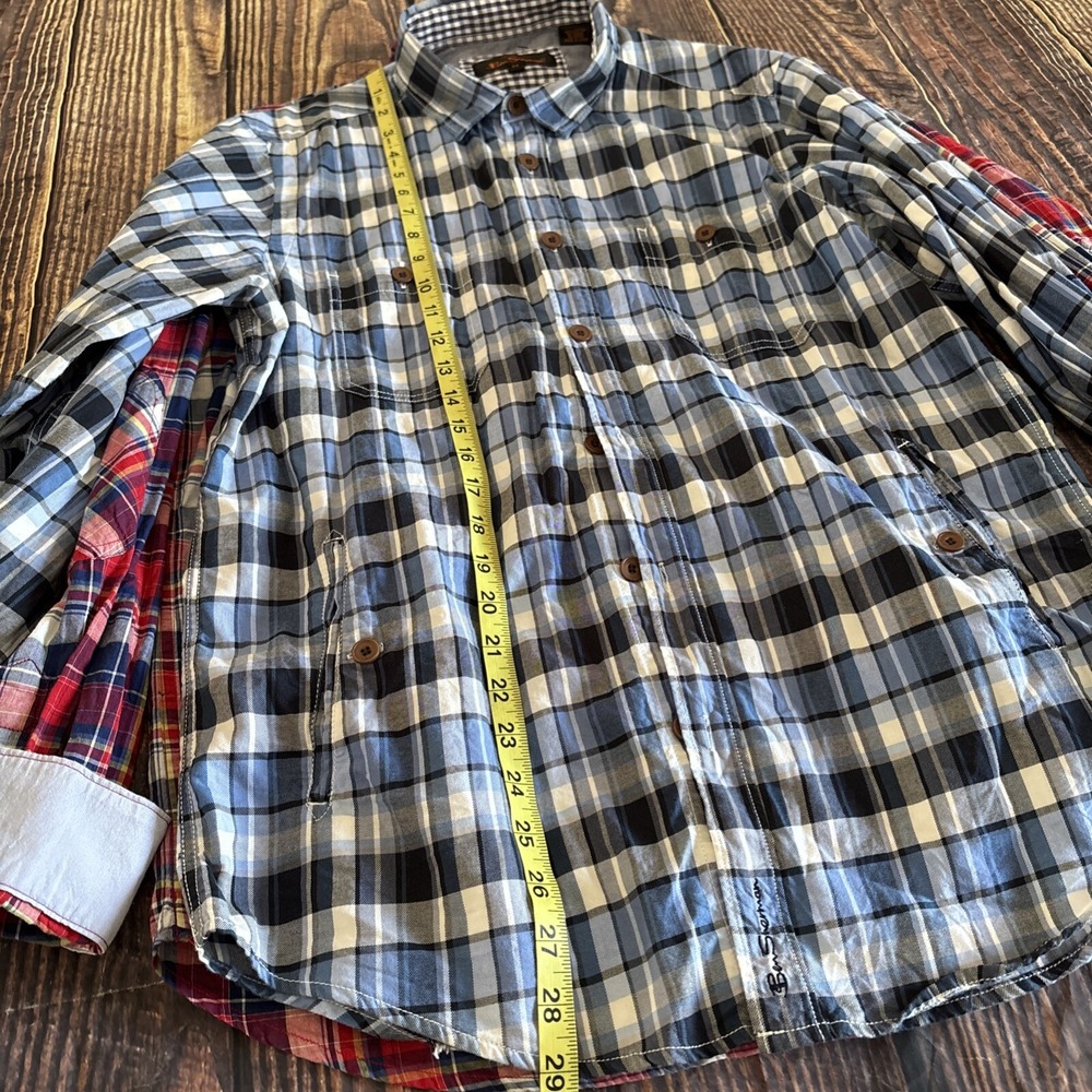 Ben Sherman Mens Multicolor Plaid Flip Cuff Button Up Shirts Size M Lot Of 2 - Picture 12 of 12
